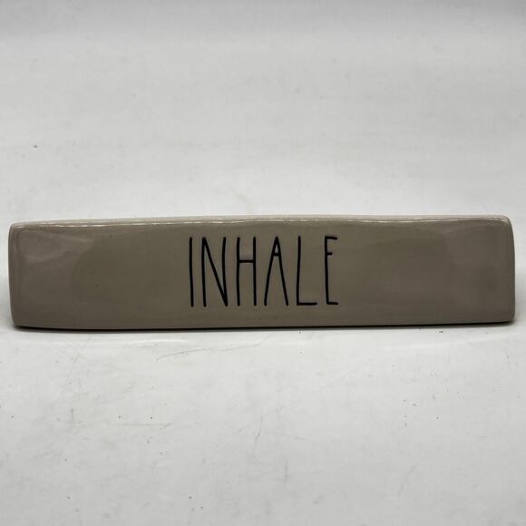 Rae Dunn Inhale Exhale Ceramic Desk Plaque 8" Paperweight Sign Inspiration Gift - Picture 1 of 6